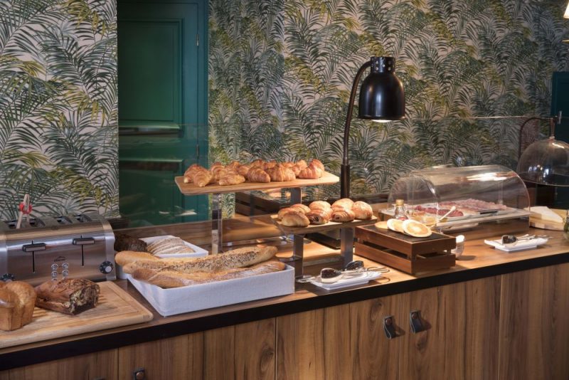 breakfast buffet with croissants, bread, crepes, ... Book a hotel in Paris center